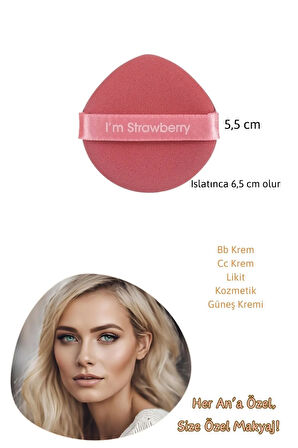 1 Ad Pembe Kozmetik Puf Seti Çiftyan Yumuşak Fondöten Likit Nemlendirici Yüz Makyaj Bez Sünger Seti