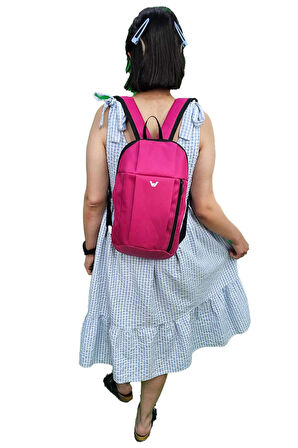 Unisex Pembe Kamp Bisiklet Yürüyüş Mini Sırt Çantası