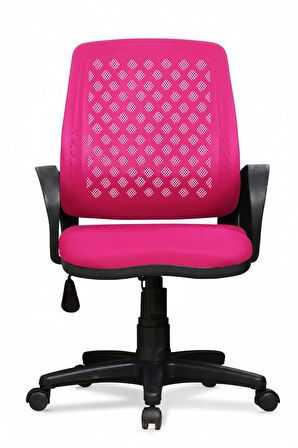 Arenzo Ev ve Ofis Çalışma Sandalyesi Bilgisayar ve Sekreter Koltuğu Petek Model Pembe