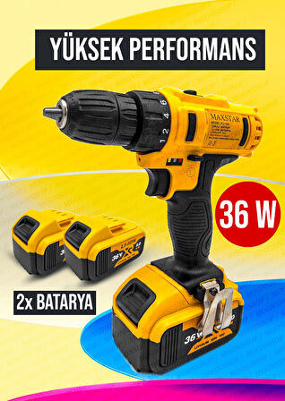 MOONSHOP 36 Matkap Watt Çift Batarya Maşalı Anahtar Fort Pense Tornavida Takımı 3 Lü Pense set..