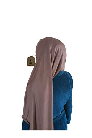Pratik Penye Şal ,Kahverengi ,önü Süngerli Çene Altı Dikişli ,hazır Geçmeli Şal ,hijab , Tesettür