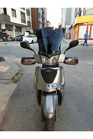 Kymco People S 200 Siperlik Ön Cam 2011 Model 48cm Siyah Renkli 4mm UZUN CAM