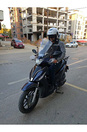 Kymco People S 200 Siperlik Ön Cam 2021 2024 Model 38cm Şeffaf Renkli 4mm KISA SPOR CAM