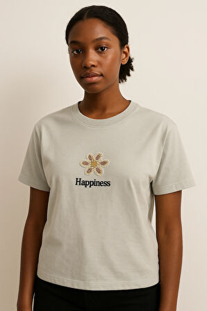 KADIN Boncuk İşlemeli 1. Kalite Tişört