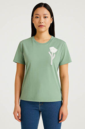 KADIN Boncuk İşlemeli 1. Kalite Tişört