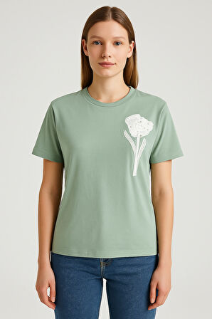 KADIN Boncuk İşlemeli 1. Kalite Tişört