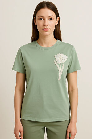 KADIN Boncuk İşlemeli 1. Kalite Tişört