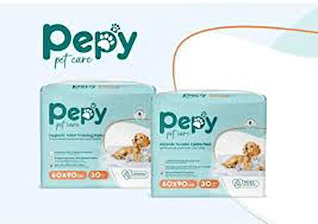 PEPY 60X90 Hijyenik Yapışkanlı Tuvalet Eğitim Pedi Köpek / Kedi Çiş Pedi 30 Adet