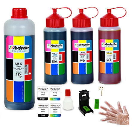 PERFECTİON Canon Uyumlu E3640 PG46 - CL56 Kartuş Mürekkep Dolum Seti Aparatlı 1 kg. + 3x500 gr.