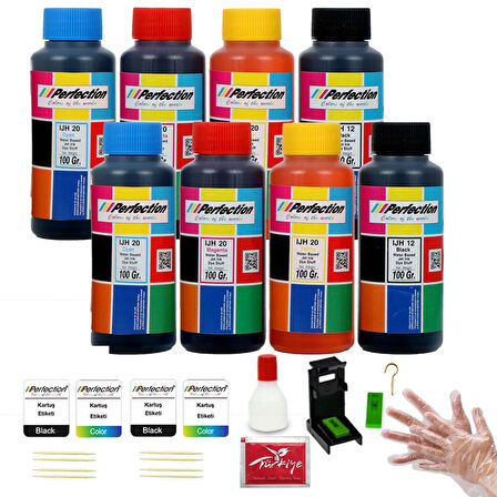 PERFECTİON Canon Uyumlu E3640 PG46 - CL56 Kartuş Mürekkep Dolum Seti Aparatlı 8x100 gr.