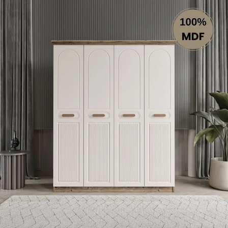 Pera 4 kapak MDF gardırop