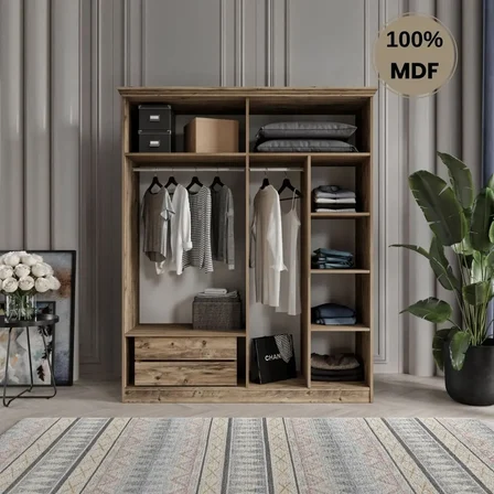Pera 4 kapak MDF gardırop