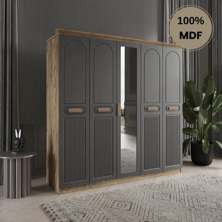 Pera 5 kapak MDF gardırop