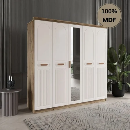 Pera 5 kapak MDF gardırop