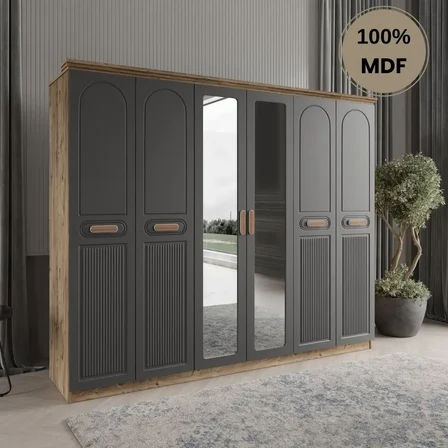 Pera 6 kapak MDF gardırop