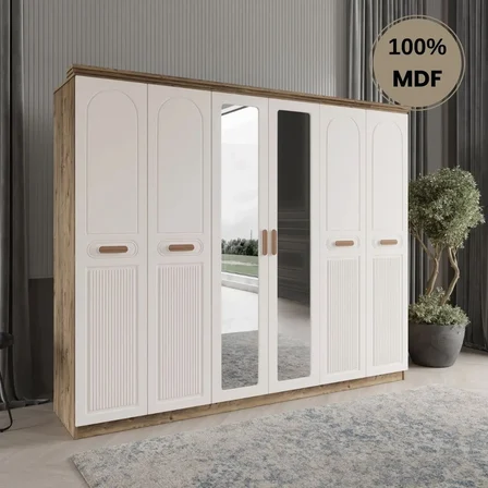 Pera 6 kapak MDF gardırop