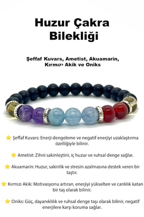 Doğal Taş Çakra Bileklik Mistik Denge ve Elementsel Şıklık