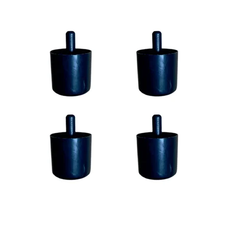 Silindir Plastik Ayak Geçmeli Pimli - 50MM - Siyah 12MM HKS278 - 4 Adet