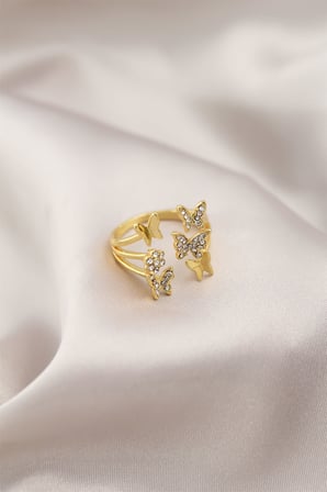 Gold Renk Metal Model Kadın Yüzük - TJ-BYK2191
