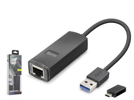 Usb 3.1 Usb Type-c Gen1 Ethernet Adaptör Gigabit Siyah LAN03