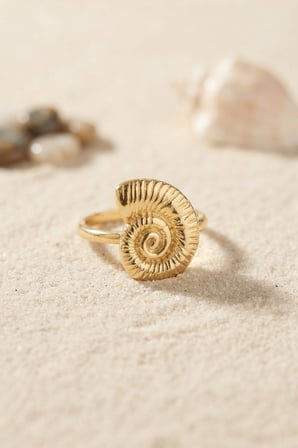Nautilus Tasarım Gold Renk Kadın Yüzük TJ-BYK4213