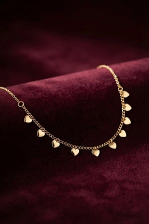 Gold Pirinç Kalp Model Kadın Kolye TJ-BKO11250