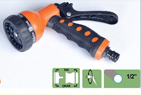 Sulama Tabancası - 4Lü Sulama Sistemi 7 Fonkiyonlu