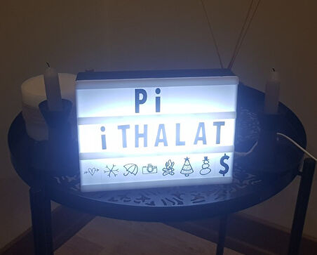 Harflerle Işıklı Mesaj Veren Light Box A5 Led Pano