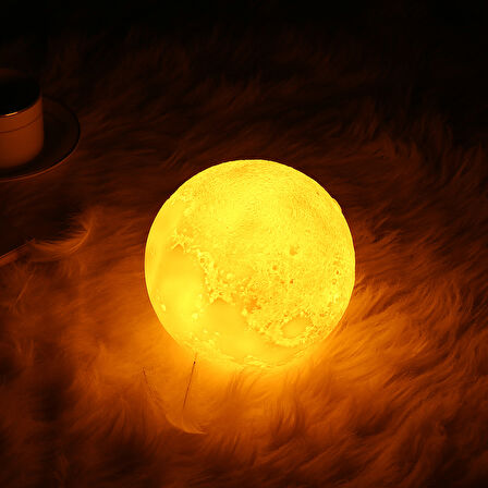 Gün Işığı 3D Ay Gece Lambası Dekoratif Küre Led Başucu Lambası