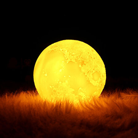 Gün Işığı 3D Ay Gece Lambası Dekoratif Küre Led Başucu Lambası