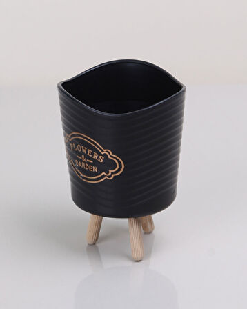 Ahşap Ayaklı Mini Saksı - Çok Amaçlı Sunum Sepeti (2 Adet )