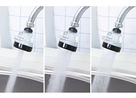 Filtreli Su Tasarruflu 3 Fonksiyonlu Oynar Musluk Başlığı - Şeffaf