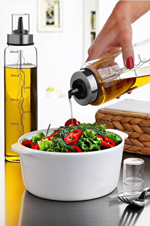 Borosilikat Akıllı Cam Yağdanlık - Dekoratif Sızdırmaz Sirkelik Sosluk 500 Ml