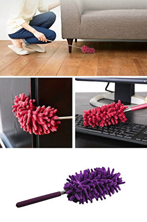 Mikrofiber Başlıklı Teleskobiktoz Alma Püskülü Duster - Büyük Boy