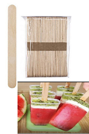 50 Li Ahşap Meybuz Dondurma Çubuğu Dil Çubuğu Dar 11 X 1 Cm