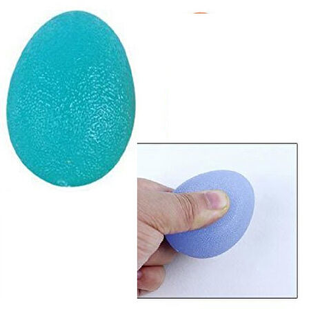 Yumurta Top - Silikon El Egzersiz Topu Mavi- Sert