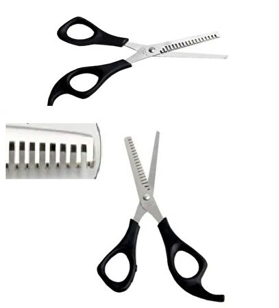 Berber Kuaför Ara Makası Paslanmaz Çelik Plastik Saplı Ara Makas