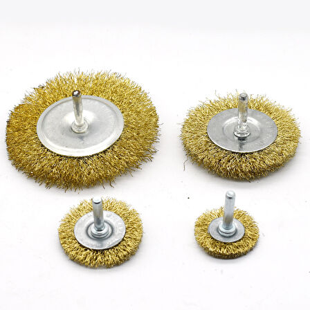 6 Parça Matkap Ucuna Takılan Pimli Tel Fırça Seti -Pas Yağ Kir Boya Yapışkan Çözücü Fırça