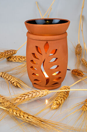 Yaprak Model El Yapımı Çömlek Buhurdanlık Tütsülük