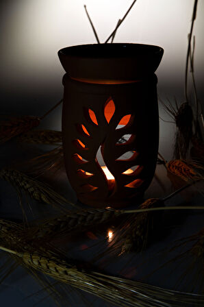 Yaprak Model El Yapımı Çömlek Buhurdanlık Tütsülük