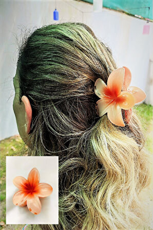 Ten Lotus Çiçek Parlak Akrilik Kadın Mandal Toka