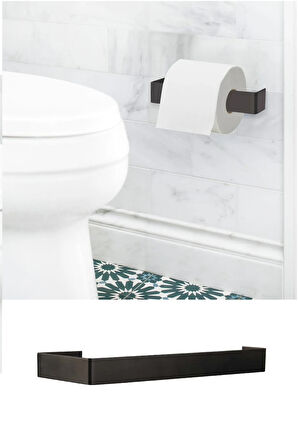 Mat Siyah Tuvalet Kağıdı Tutucu Askısı Wc Kağıtlık Standı Tuvalet Kağıtlığı Yapışkanlı Vidalı