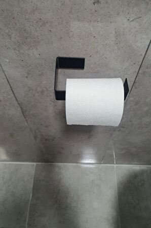 Mat Siyah Tuvalet Kağıdı Tutucu Askısı Wc Kağıtlık Standı Tuvalet Kağıtlığı Yapışkanlı Vidalı