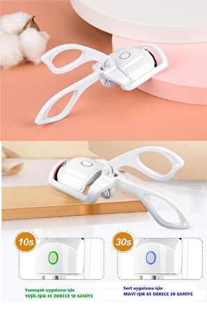 Silikon Uçlu Elektrikli Kirpik Kıvırıcı 2 Sıcaklık Modlu Usb Şarjlı Kolay Rimel Kirpik Bigudisi