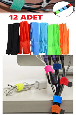 12 Li Kablo Tutucu Cırt Kulaklık Fare Airfry Ev Ofis İçin Kablo Düzenleyici Sabitleyici