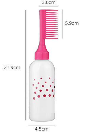 Yatay Model 150Ml Saç Boyası Fırçası Taraklı Boş Şişe Aplikatör Boyama Şampuan Saç Yağı Bakım Tarağı