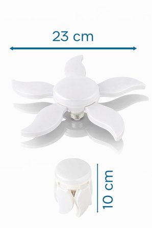 Dekoratif Pervane 5 Kollu 24W LED Ampul Katlanır Kanatlı Beyaz Renk Aydınlatma Tasarruflu Işık