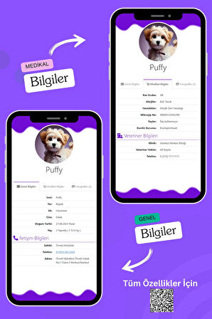 ısimli köpek tasması, Petkay Akıllı Künye, Nfc Dijital Isimlik Ve Tasma Künyesi Qr Kod Künye Paslanmaz Çelik Mor, köpek tasması isimli