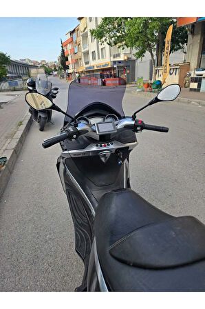 MOTOCAM Piaggio X10 Siperlik Ön Cam 2011-2017 Model 73cm Füme Renkli 4mm