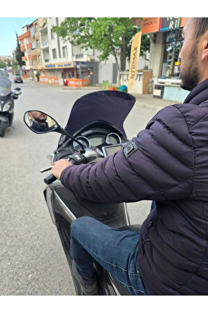 MOTOCAM Piaggio X10 Siperlik Ön Cam 2011-2017 Model 73cm Siyah Renkli 4mm